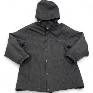 Land's End Men's Jacket Removable Hood Insulated Gray Winter Coat Parka Large